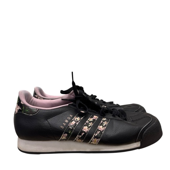 Adidas Black Samoa Flower Orchid Athletic Sneakers 10 - Picture 2 of 7